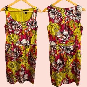 St. John Floral Watercolor Sheath Dress